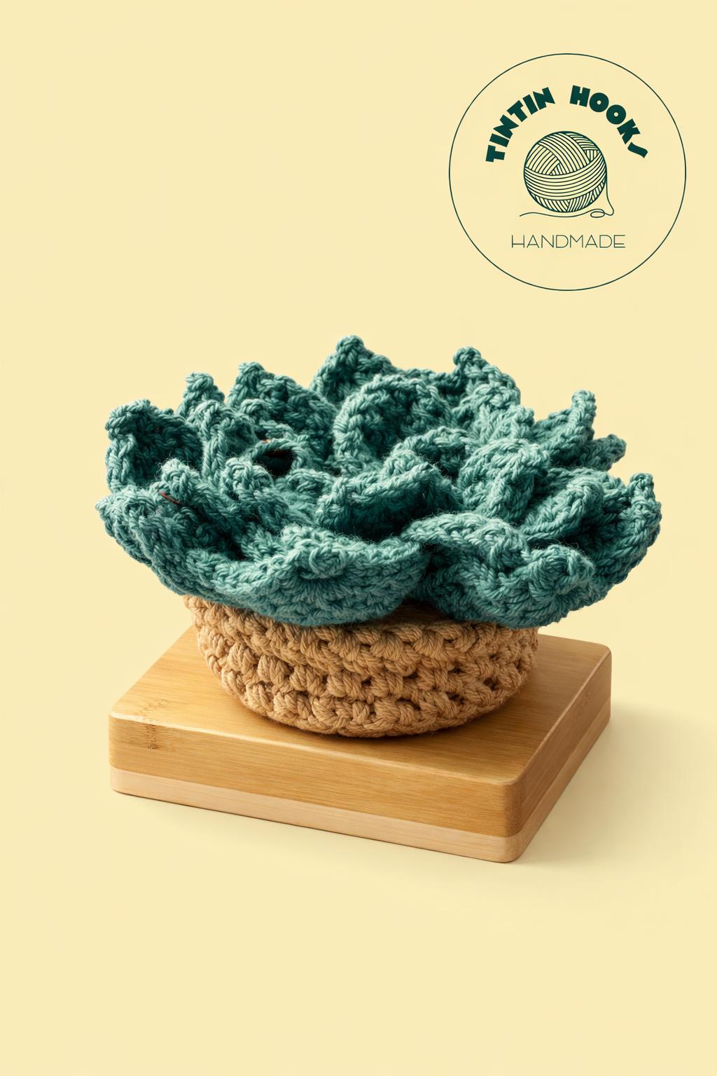 Gehäkelter-Sukkulenten-Untersetzer Set / Sukkulent / Wohnkultur / Geschenk / Pflanzen