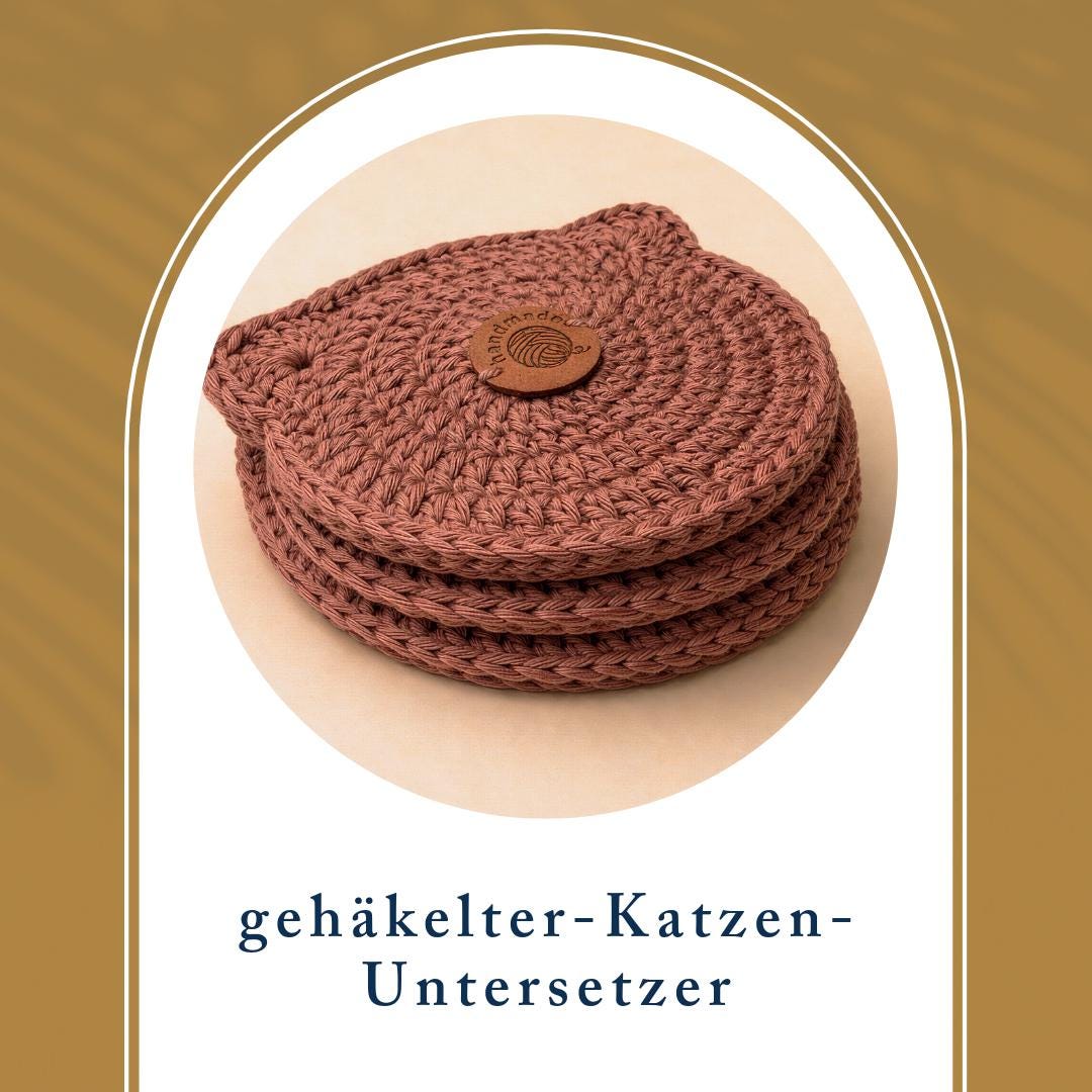 Gehäkelter-Katzen-Untersetzer / Wohnkultur / Geschenk / Katzen
