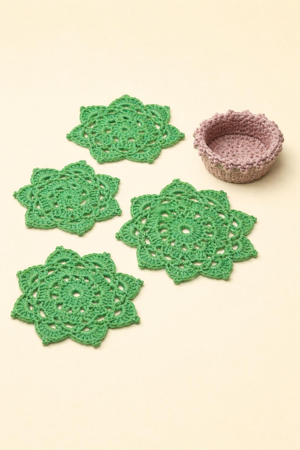 Gehäkelter-Sukkulenten-Untersetzer Set / Sukkulent / Wohnkultur / Geschenk / Pflanzen
