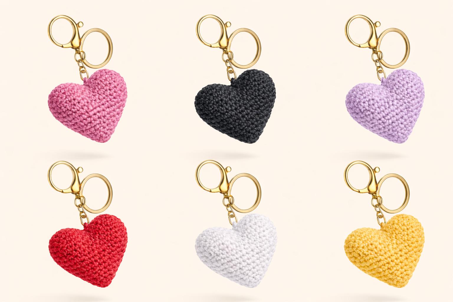 Heart Amigurumi Keychain / Keyring / Gift / Cute / Heart / Valentine's Day
